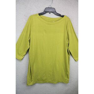 J.Jill Luxe Supima 3/4 Sleeve Tunic-Kelly Green-Size Large